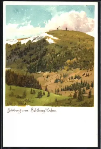 Lithographie Feldberg /Schw., Feldbergturm