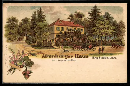 Lithographie Bad Kissingen, Gasthaus Altenburger Haus