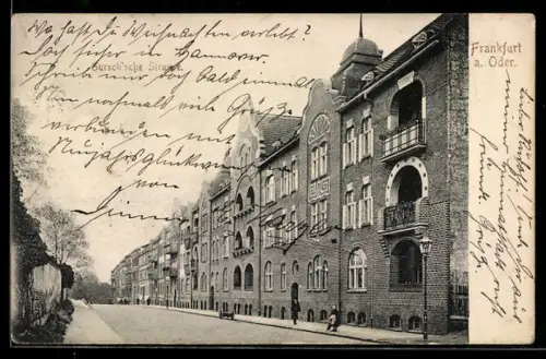 AK Frankfurt a. Oder, Partie in der Gursch`sche Strasse mit Wohnhäusern