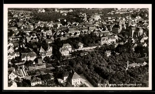 AK Bühl in Baden, Stadtansicht vom Flugzeug aus