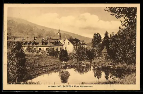 AK Neusatzeck /Ottersweier, Kurhaus Neusatzteck mit Teich