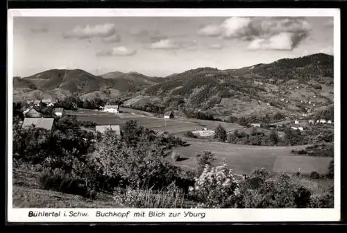 AK Bühlertal i. Schw., Buchkopf, Blick zur Yburg