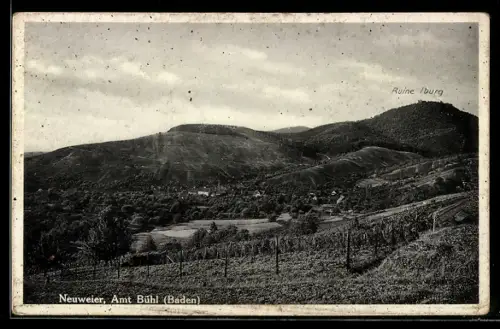 AK Neuweier /Bühl, Landschaftsansicht mit Ruine Yburg