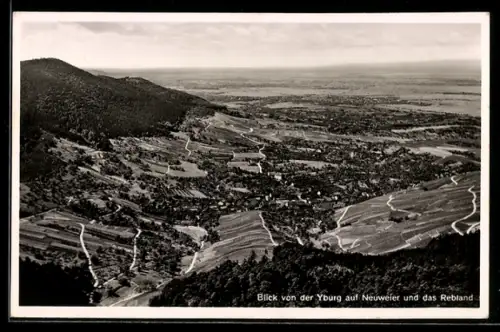 AK Neuweier, Blick von der Yburg auf das Rebland