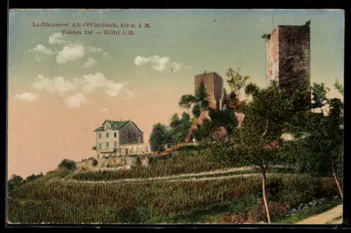 AK Bühl i. B., Alt-Windeck, Burgruine, Landschaft