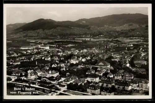 AK Bühl i. Baden, Stadtansicht vom Flugzeug aus