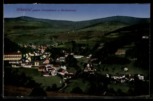 AK Urbeistal, Ortsansicht gegen Grenzhann und Buchenkopf