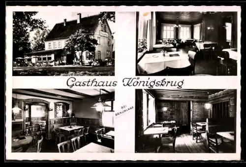 AK Braunlage, Gasthaus Königskrug, Innenansichten und Aussenansicht