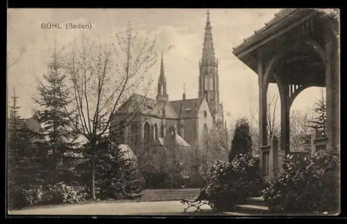 AK Bühl /Baden, Blick zur Kirche