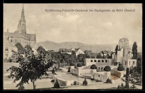AK Bühl /Baden, Grossherzog-Friedrich-Denkmal im Stadtgarten