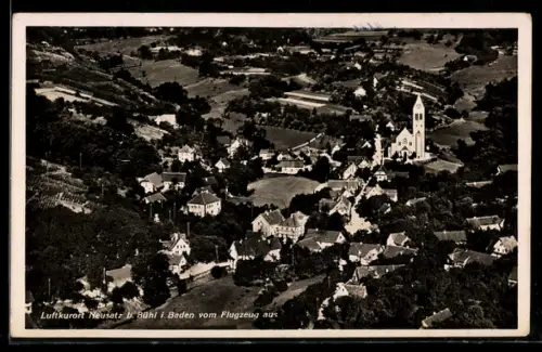 AK Neusatz b. Bühl, Ortsansicht vom Flugzeug aus