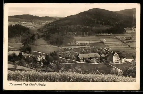 AK Neusatzeck /Bühl, Ortsansicht mit Hügeln