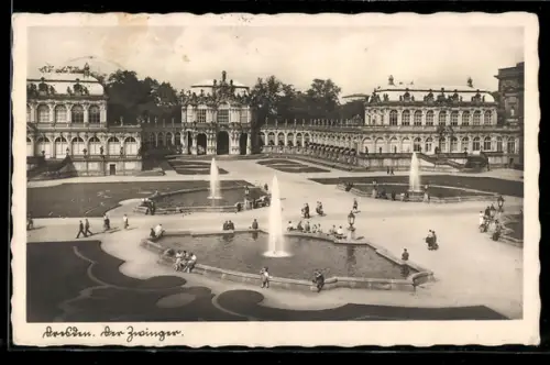 AK Dresden, Der Zwinger, Sprinbrunnen