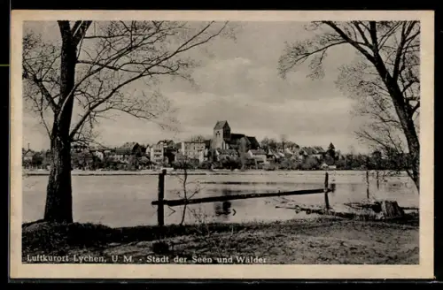 AK Lychen /U. M., Ortsansicht mit Flusspartie