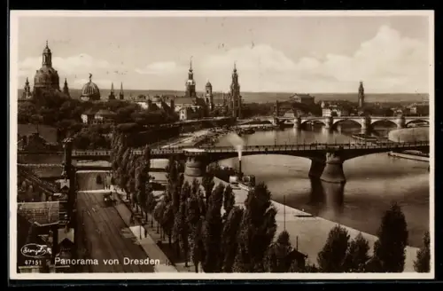 AK Dresden, Terrassenufer nahe der Altstadt