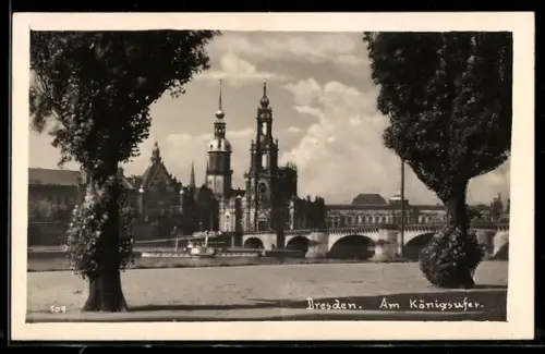 AK Dresden-Neustadt, Partie am Königsufer