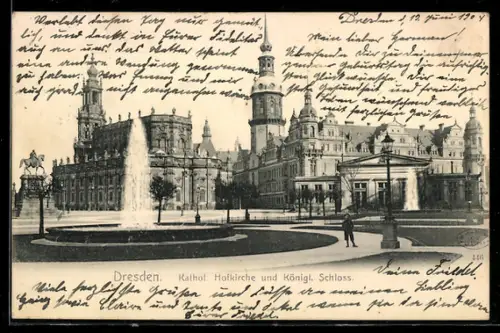 AK Dresden, Katholische Hofkirche und Königliches Schloss