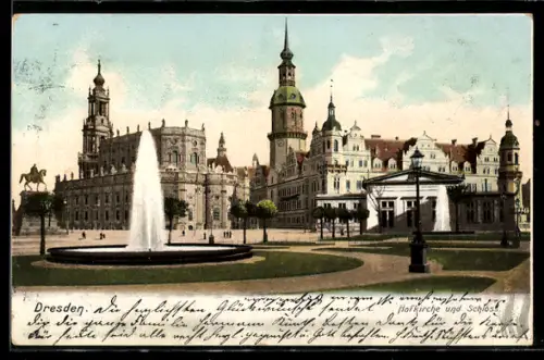 AK Dresden, Hofkirche und Schloss