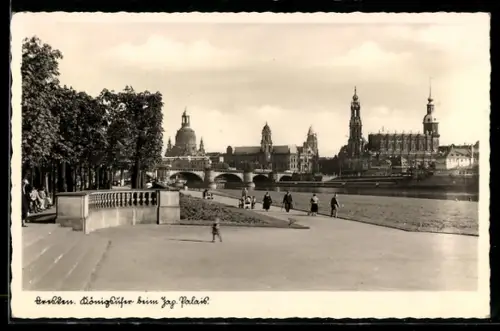 AK Dresden-Neustadt, Königsufer beim Jap. Palais
