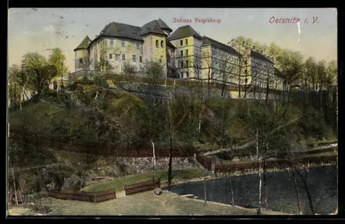 AK Oelsnitz, Blick auf Schloss Voigtsberg