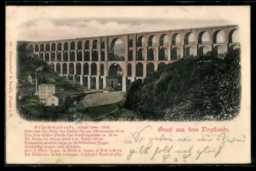 AK Netzschkau /Vogtland, Göltzschthalbrücke