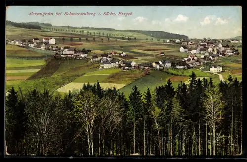 AK Bermsgrün bei Schwarzenberg, Teilansicht