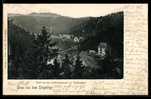 AK Wolkenstein /Erzgebirge, Blick von der Falkenhorstwand