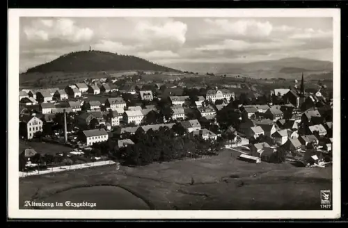 AK Altenberg im Erzgebirge, Teilansicht mit Kirche