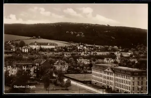 AK Olbernhau, Gesamtansicht aus der Vogelschau