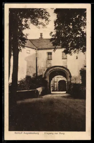 AK Augustusburg, Eingang zur Burg