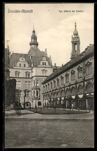 AK Dresden, Altstadt, Kgl. Schloss mit Stallhof