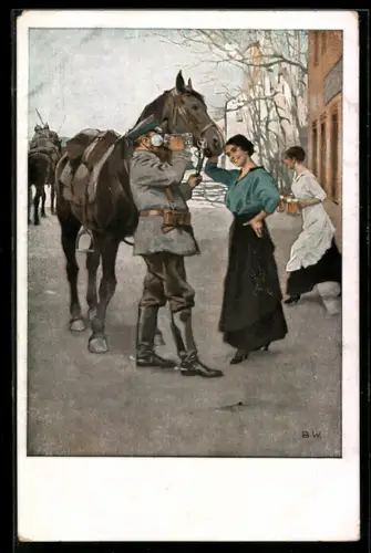 Künstler-AK Brynolf Wennerberg: Ein frischer Trunk