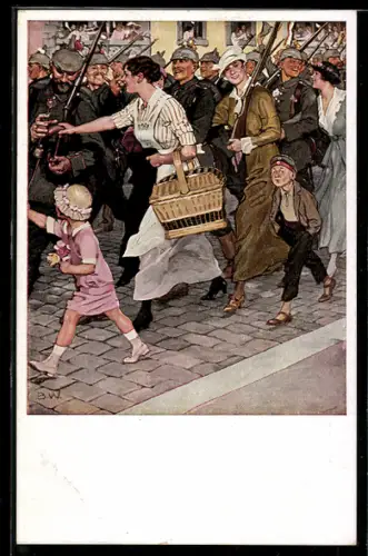 Künstler-AK Brynolf Wennerberg: Ausmarsch