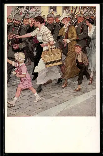 Künstler-AK Brynolf Wennerberg: Ausmarsch