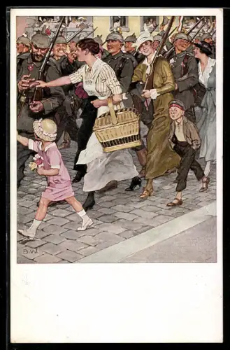 Künstler-AK Brynolf Wennerberg: Ausmarsch