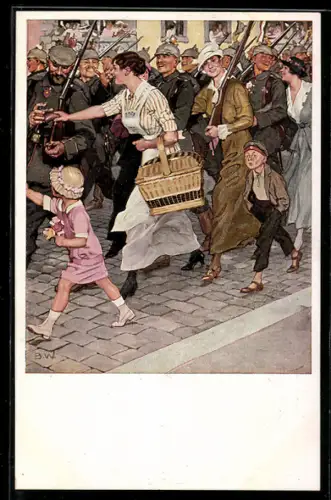 Künstler-AK Brynolf Wennerberg: Ausmarsch