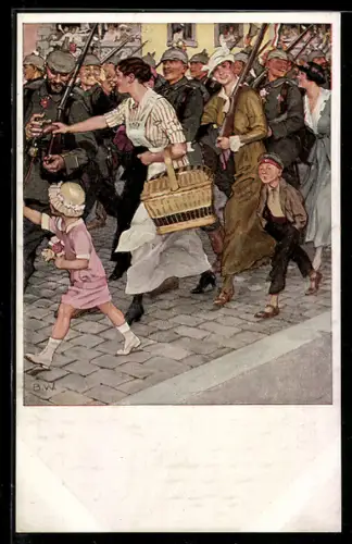 Künstler-AK Brynolf Wennerberg: Ausmarsch