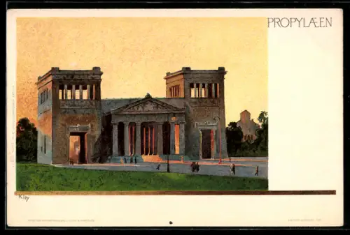 Künstler-AK Heinrich Kley: München, Partie an den Propylaen