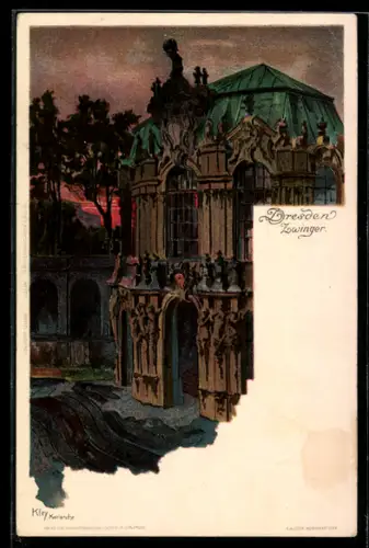 Künstler-AK Heinrich Kley: Dresden, Zwinger im Abendlicht