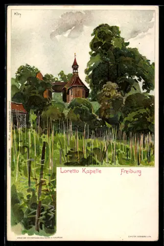 Künstler-AK Heinrich Kley: Freiburg, Partie an der Loretto Kapelle