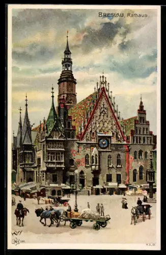 Künstler-AK Heinrich Kley: Breslau, Motiv vom Rathaus