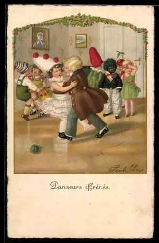 Künstler-AK Pauli Ebner: Verkleidete Kinder tanzen