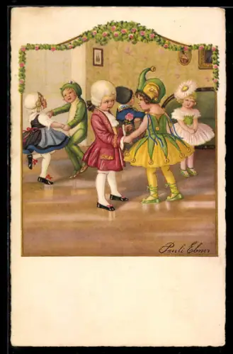 Künstler-AK Pauli Ebner: Kinder in Kostümen