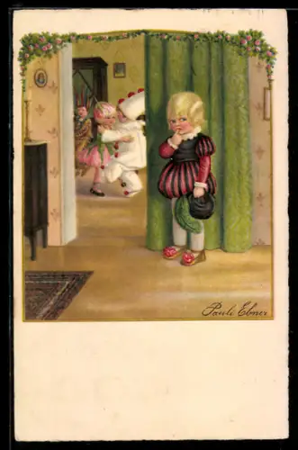 Künstler-AK Pauli Ebner: Kinder in Kostümen beim Tanz