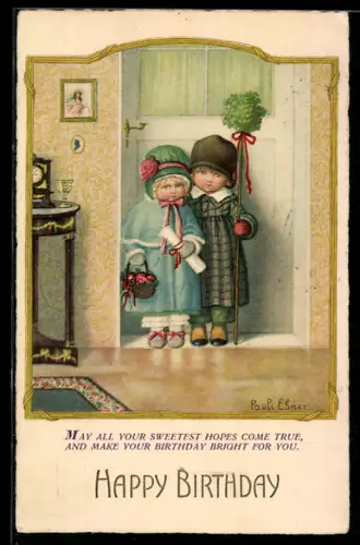 Künstler-AK Pauli Ebner: Kinder zu Besuch