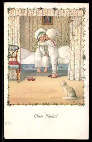 Künstler-AK Pauli Ebner: Junge sagt seiner Schwester gute Nacht