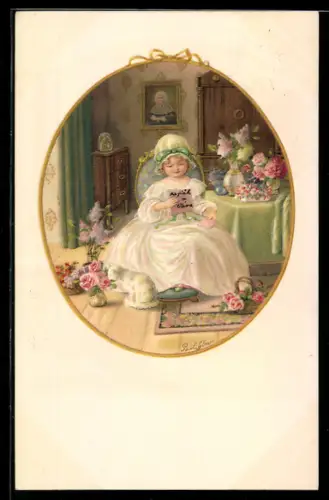 Künstler-AK Pauli Ebner: Geburtstagskind freut sich über Glückwünsche