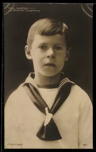 AK Prinz Gottfried von Hohenlohe-Langenburg in Matrosenuniform