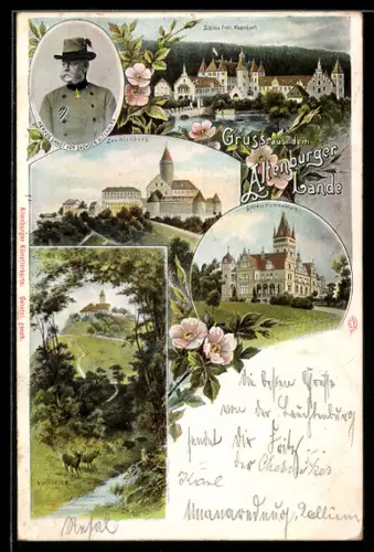 AK Altenburg, Schloss Fröhliche Wiederkunft, Leuchtenburg, Herzog Ernst von Sachsen-Altenburg