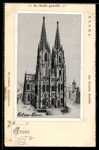 Seiden-AK Köln, Ansicht des Doms